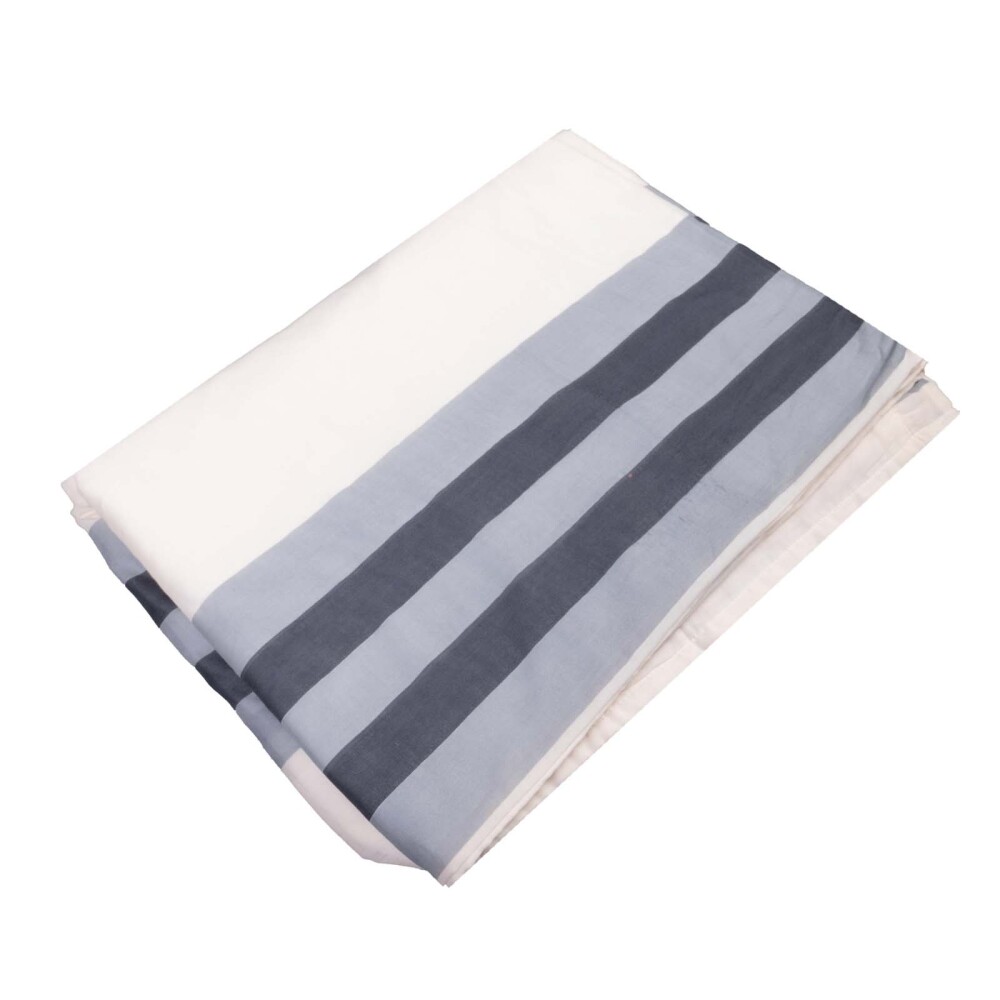 LONA PLAYA ALGODON BLANCO STRIPES VERTICAL BLANCO CELESTE