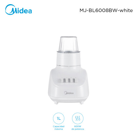 Licuadora Midea Blanca 1L Jarra de Vidrio MJ-BL6008BWW BLANCO