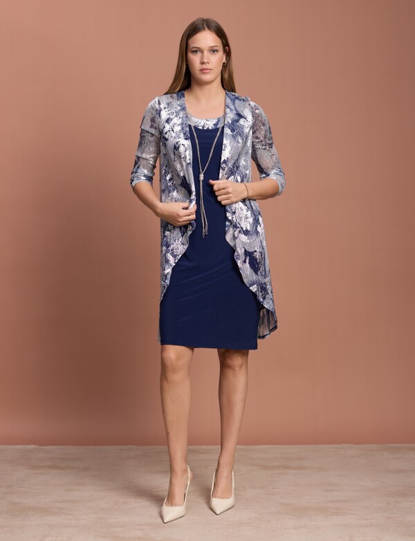 Set Noche 2pcs Vestido AZUL/MULTI