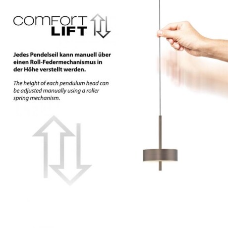 Colgante led orientable 9w 14cm regulable a control remoto, Marrón metalizado oscuro Colgante led orientable 9w 14cm regulable a control remoto, Marrón metalizado oscuro