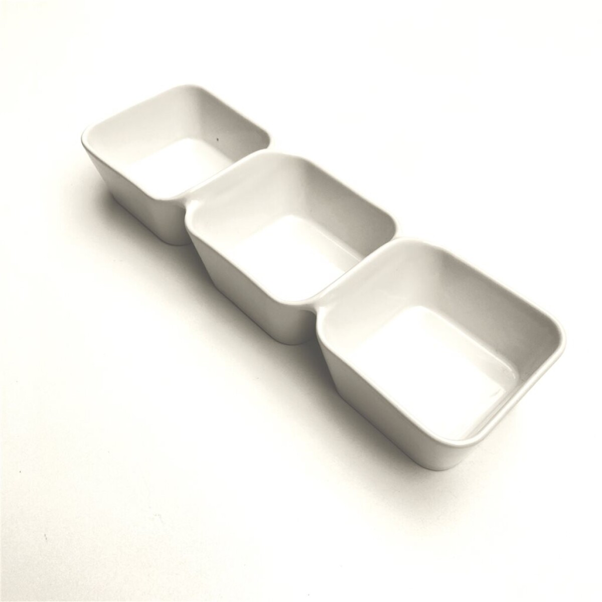 COPETINERO 3 DIVISIONES 30x10x5CM PORCELANA BLANCO 