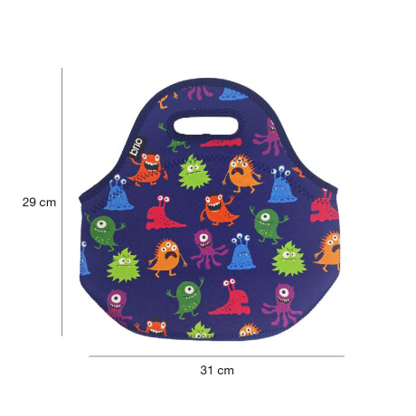 Lunchera de Neopreno Brio Bolso Térmico Bebida Comida c/ Asa Monstruos