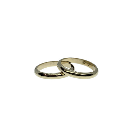 Par de alianzas de oro amarillo 18k -3.5mm y triple altura Par de alianzas de oro amarillo 18k -3.5mm y triple altura