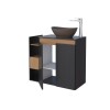 Mueble de baño suspendido Lotus Negro 80 cm con tapa de vidrio sin bacha Mueble De Baño Suspendido Lotus Negro 80 Cm Con Tapa De Vidrio Sin Bacha