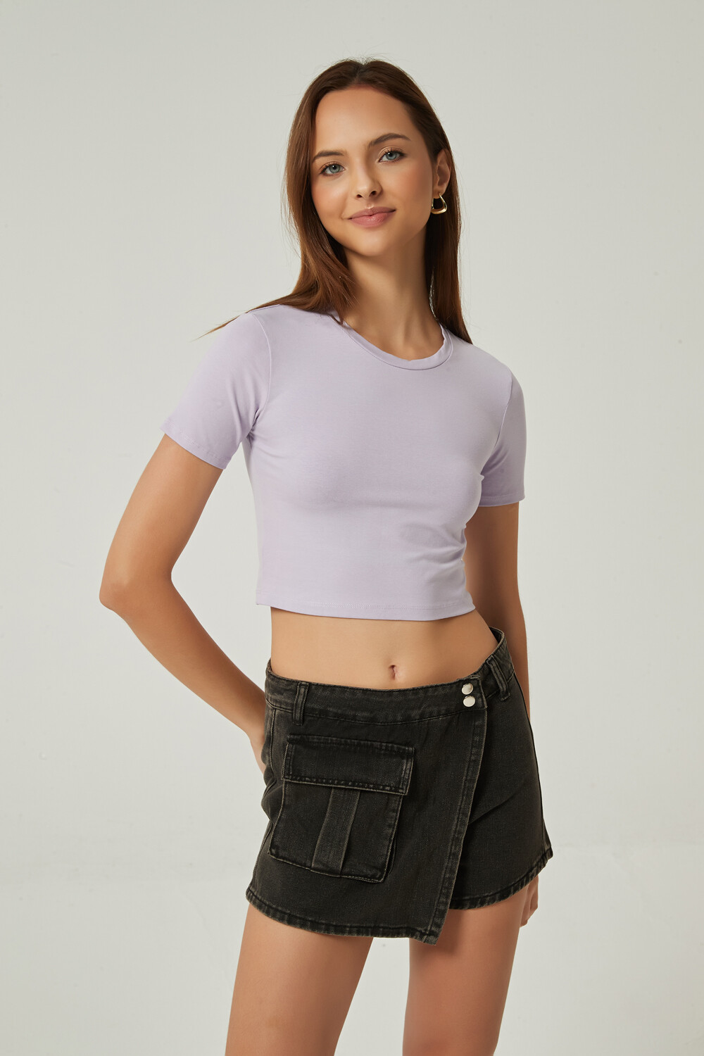 Remera Belga Lila Grisaceo