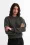 Sweater en punto waffle AZUL PIEDRA