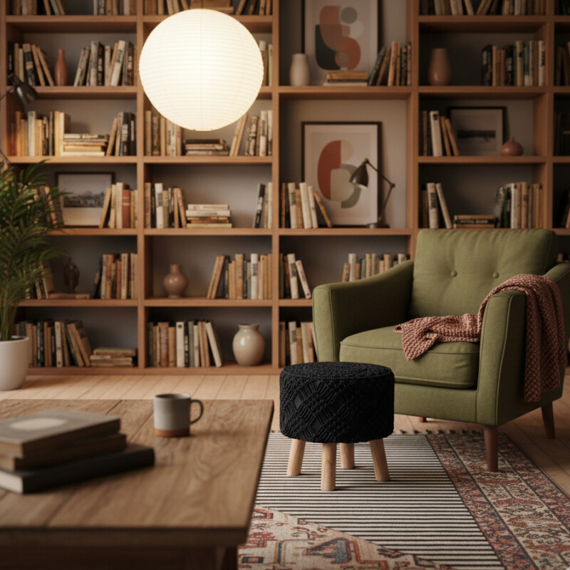 Banco taburete tejido algodón Banco taburete tejido algodón