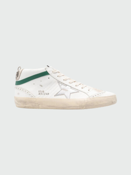 Golden Goose-Botines de cuero, Mid Star Blanco
