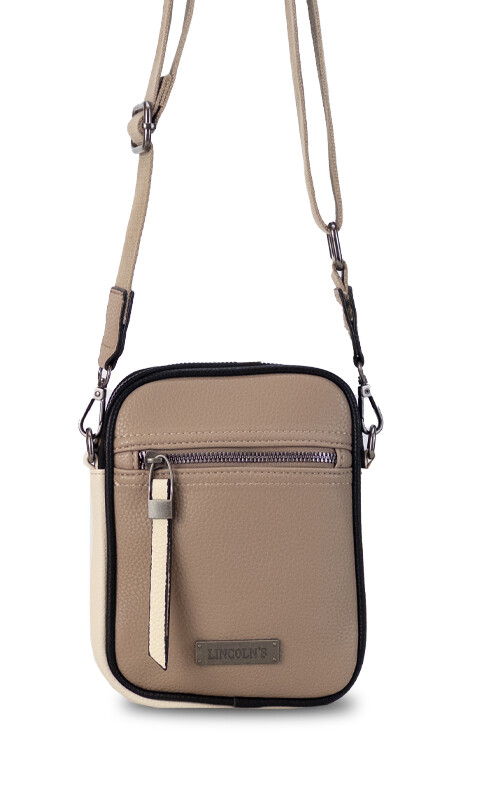 PHONE BAG GIONA TOPO MANTECA Y NEGRO