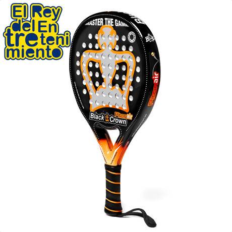 Paleta De Pádel Black Crown Piton Air 38mm Con Funda Negro/Naranja