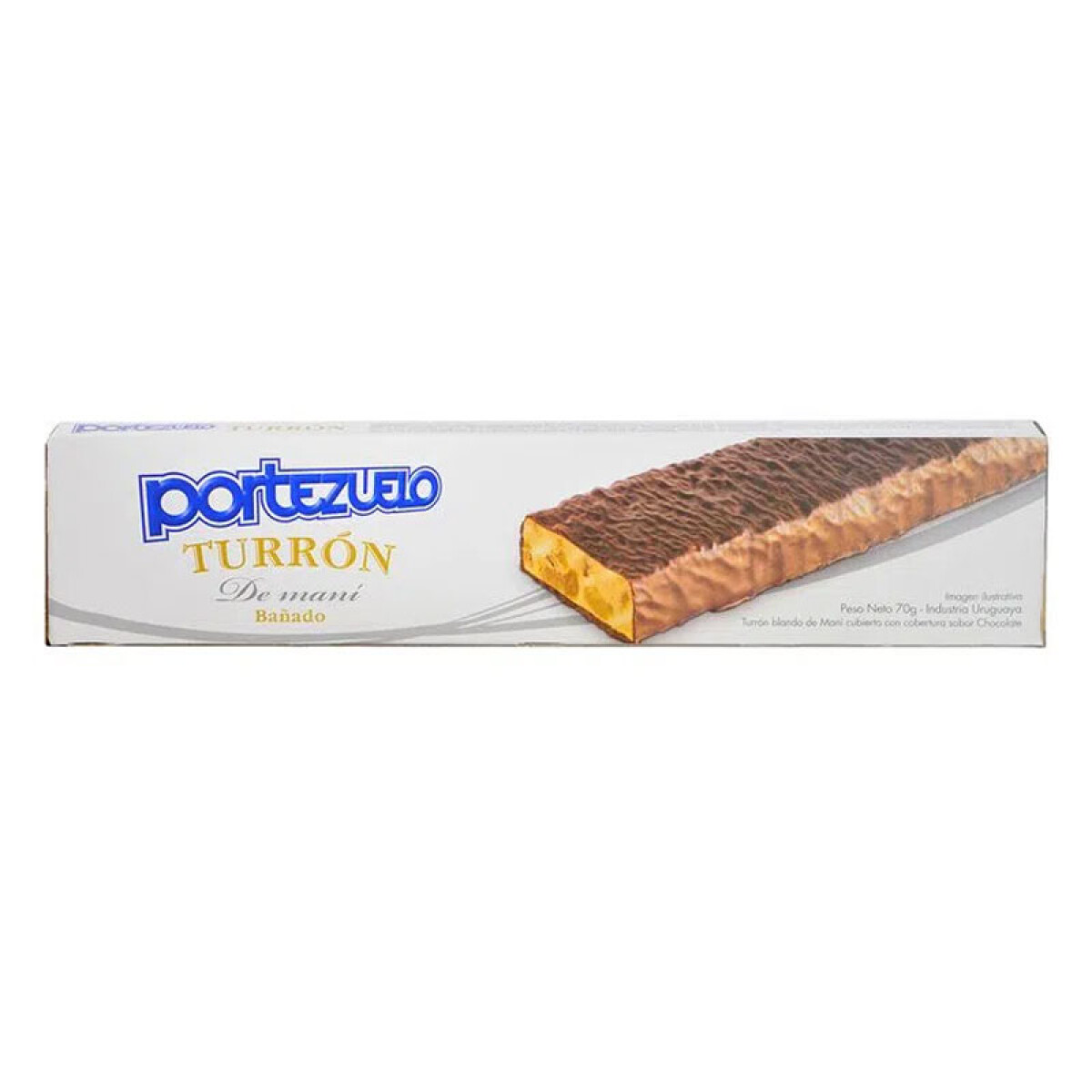 Turrón PORTEZUELO Maní Bañado Chocolate 70g 