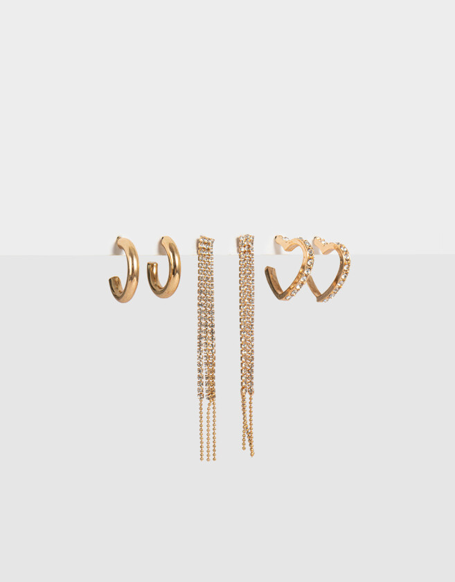 Aros Sets Con strass Set De Aros Con Strass - Dorado