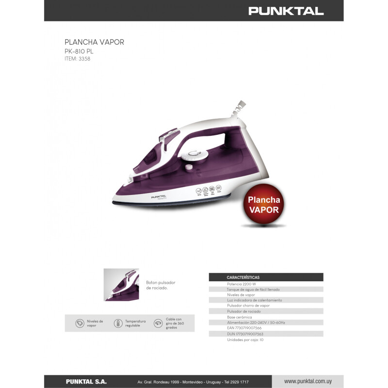 Plancha a vapor PUNKTAL Plancha a vapor PUNKTAL