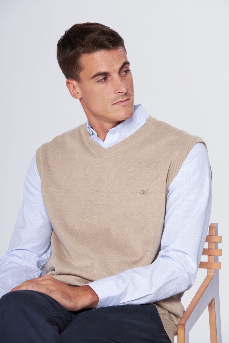 CHALECO TEJIDO - Beige 