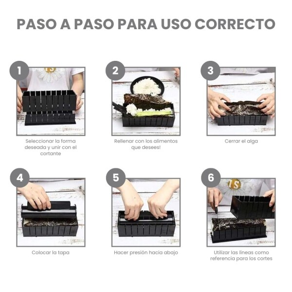 Set De 8 Moldes Fabrica Sushi + Cortadores + Espatulas Comida Oriental CTN012 Set De 8 Moldes Fabrica Sushi + Cortadores + Espatulas Comida Oriental CTN012