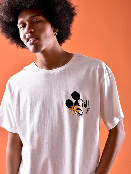 REMERA MICKEY GRAFITTI OFF WHITE