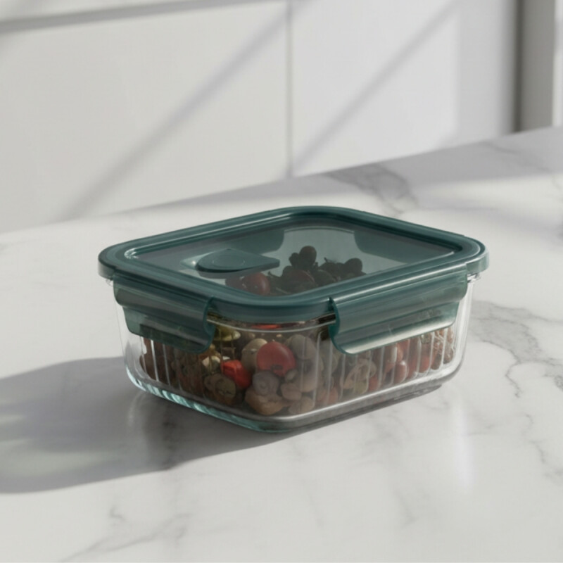 Pote hermético de vidrio 1400ml TRANSPARENTE