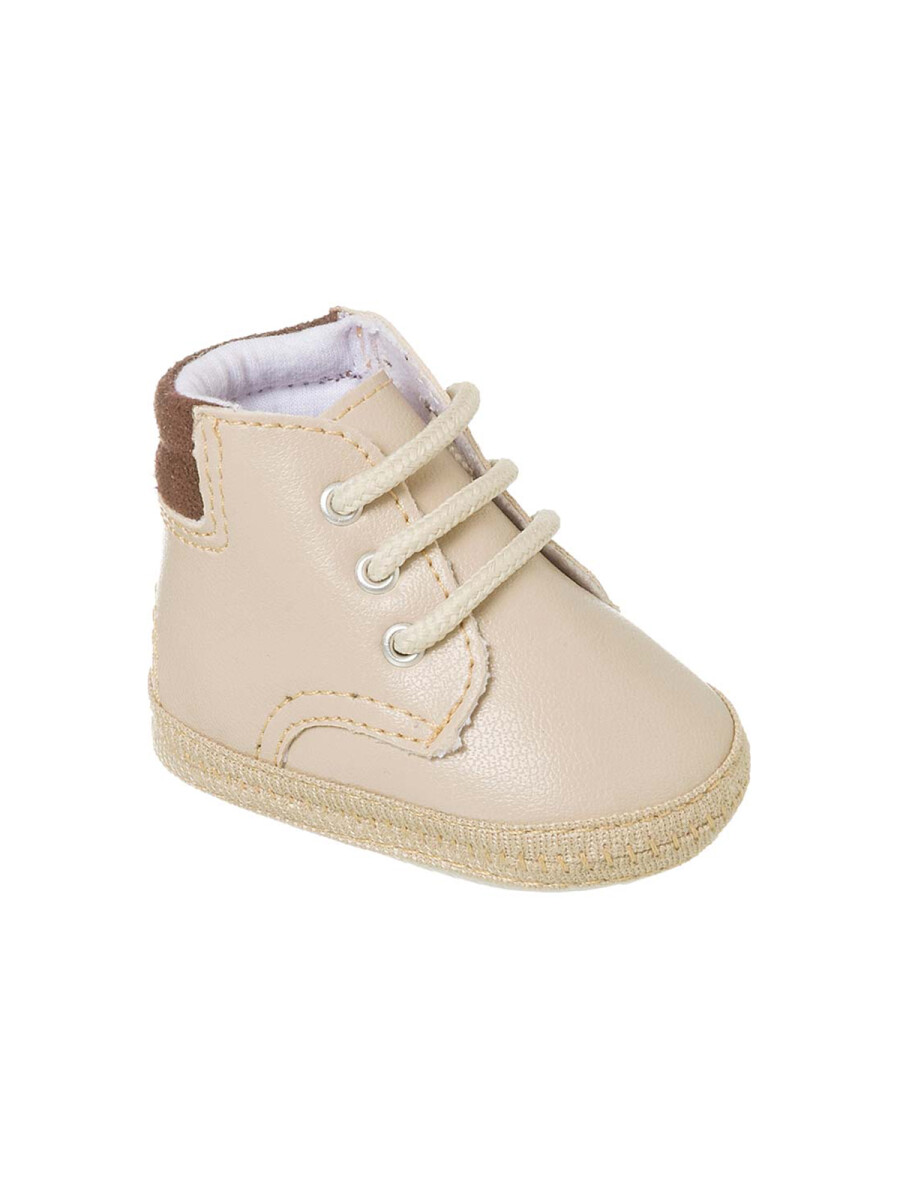 Tenis Alto Acordonado - Beige Bebe 