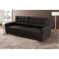 SOFA BROOKLYN 3 CUERPOS - PU LISO NEGRO SOFA BROOKLYN 3 CUERPOS - PU LISO NEGRO