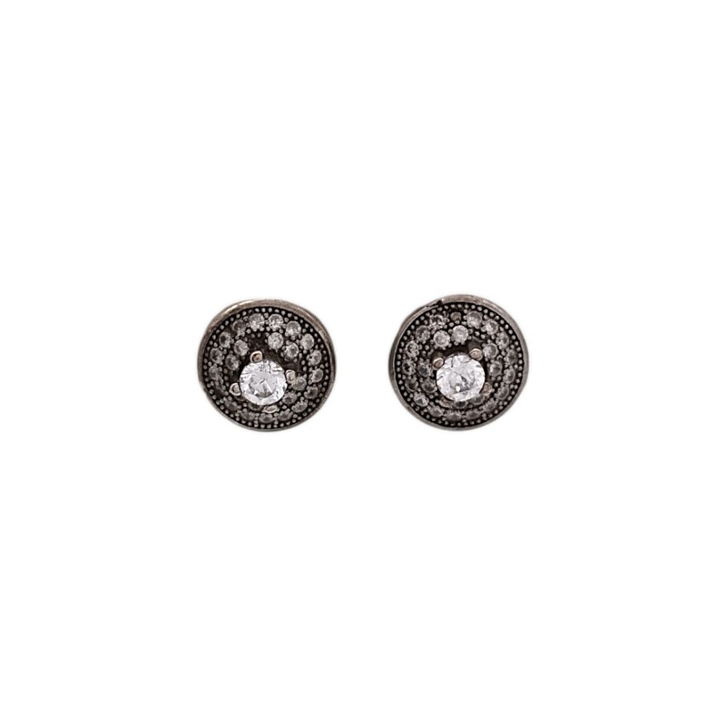 Caravanas Circulo-Plata 925-Piedra Zirconia-CA3065 Conpiedra