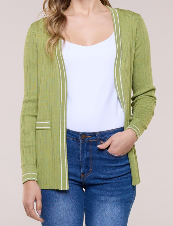 Cardigan Ribete VERDE