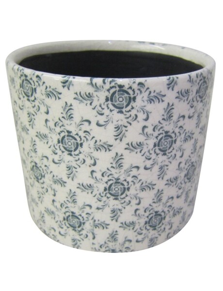 MACETA CERAMICA 12X12X10.5CM FLORES AZUL MACETA CERAMICA 12X12X10.5CM FLORES AZUL