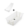 PACKBRN Set Baño Stokke Flexibath Plegable Con Reposera Transparente Y Beige
