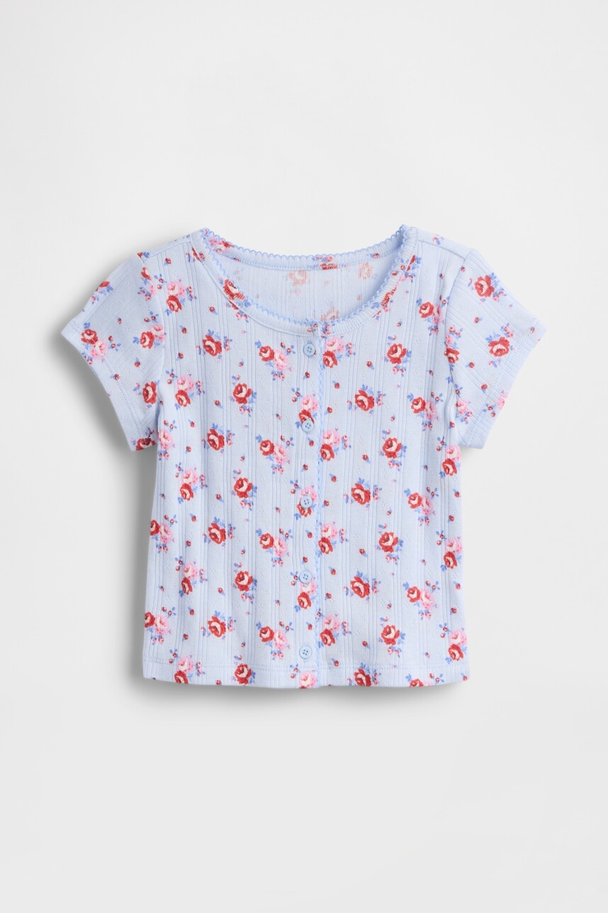 Remera Pointelle Toddler Niña Serene Blue