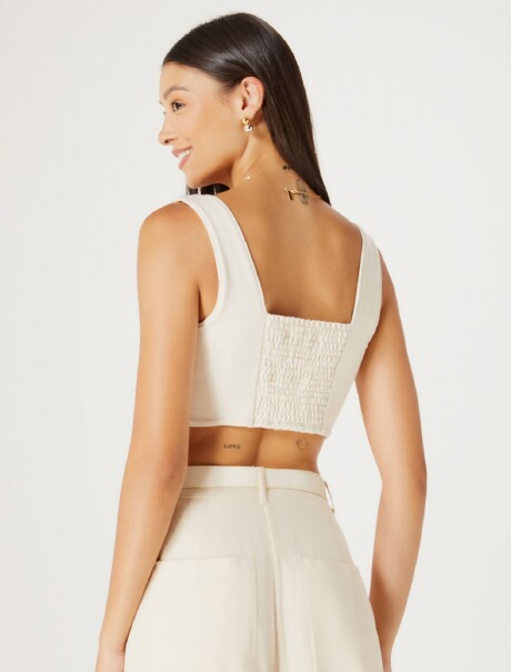 TOP FEMENINO ENTALLADO BEIGE