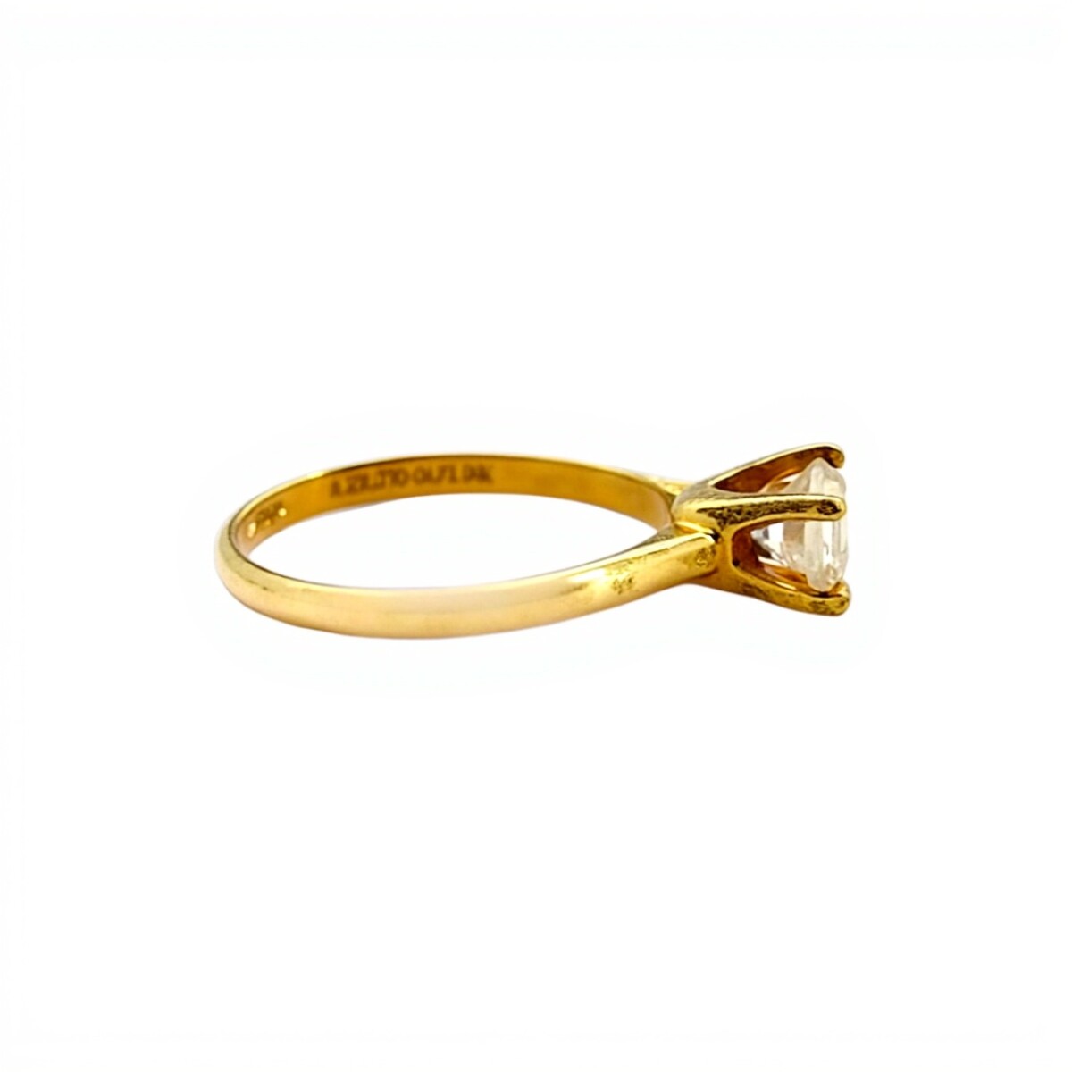 Anillo Solitario-Oro bajo-Piedra Zirconia-AN8084 - conpiedra 