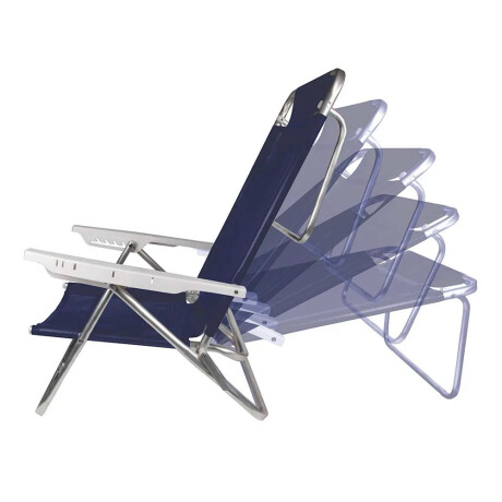 Kit 2 Reposeras Reclinables 6 Posiciones Aluminio Mor Summer Azul Marino