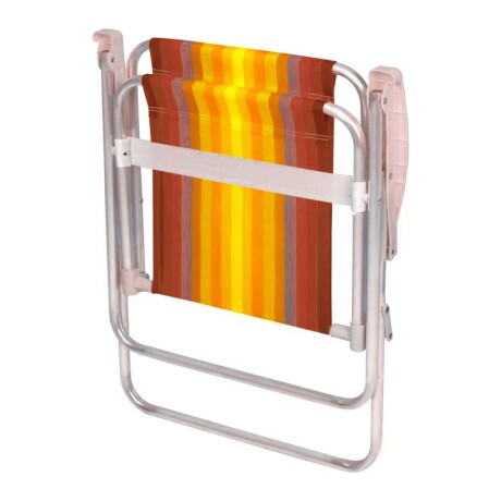 Set Silla Alta Pleg Aluminio 110 kg + Mesa Plast Divisiones Rojo/amarillo