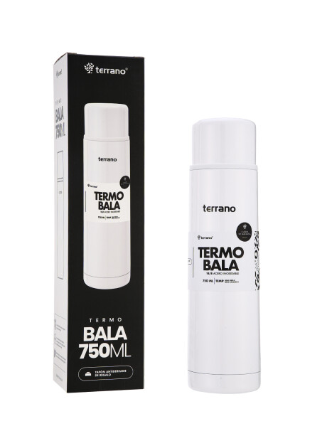 Termo Bala 750ML Metalizado Blanco Metalizado