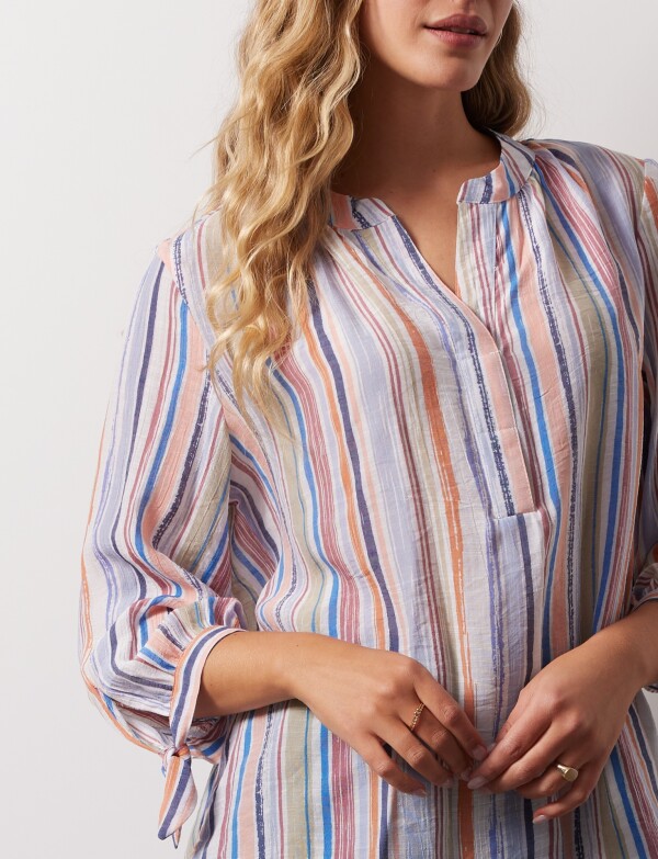 Blusa Lineas Mga Nudos MULTI/AZUL