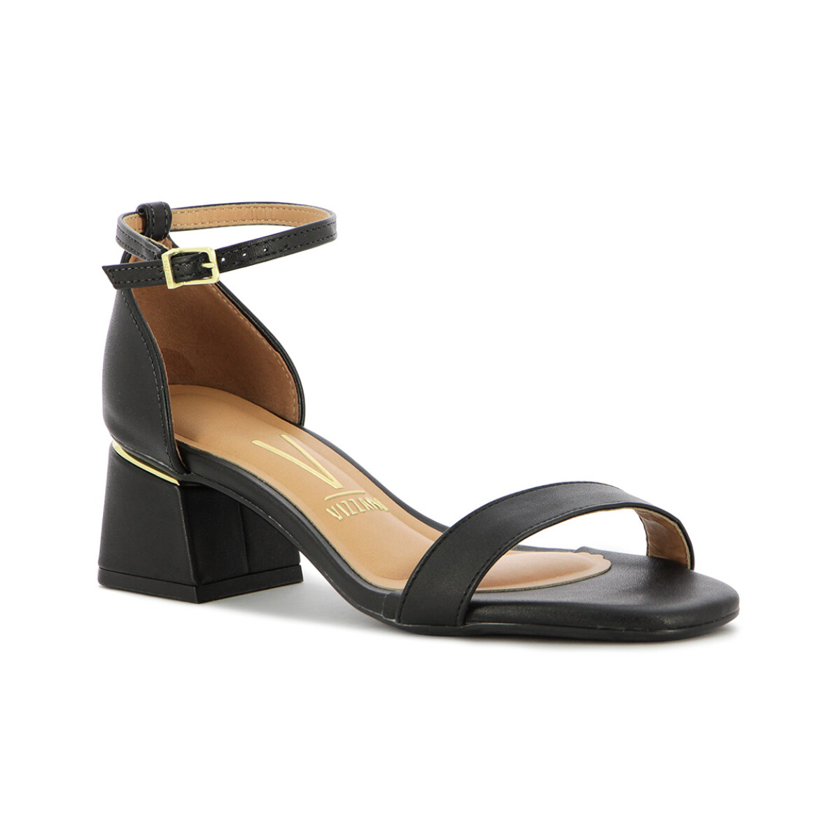 Sandalia Vizzano Mujer Con Pulsera Taco 5cm - Negro 