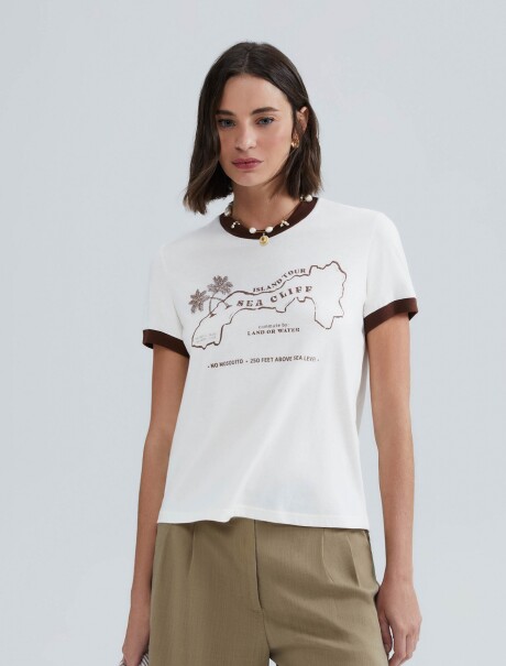 CAMISETA CON ESTAMPA BEIGE