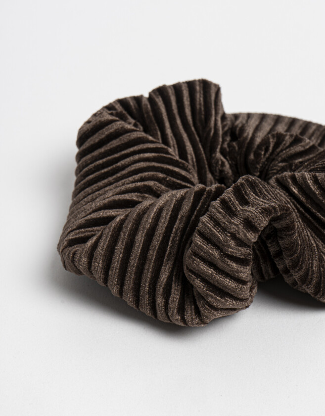 Skunzies Con textura Scrunchie - Marron Chocolate