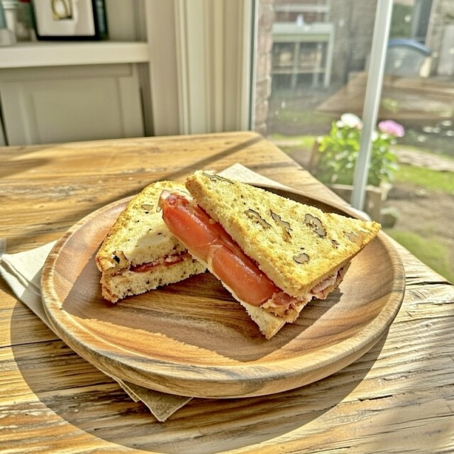 2 Sándwiches de Bondiola en Pan de Budín Nuez 2 Sándwiches de Bondiola en Pan de Budín Nuez