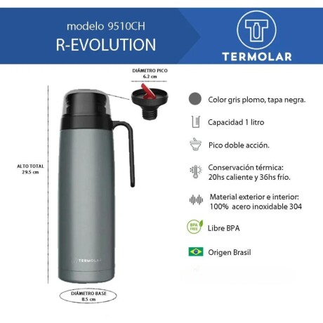 Termo Revolution Termolar 1L Inoxidable GRIS