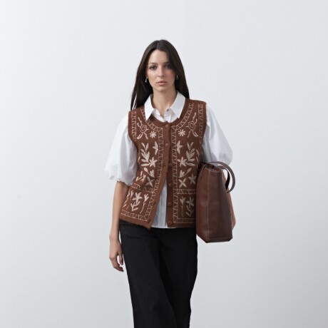 CHALECO LEIA Marrón Corteza