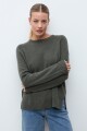 Sweater Porto cashmere blend verde oliva melange