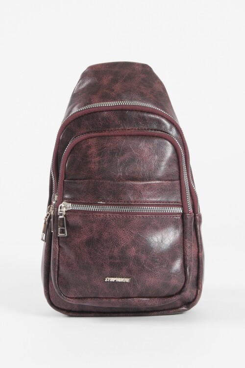 Riñonera cruzada cracked bordo