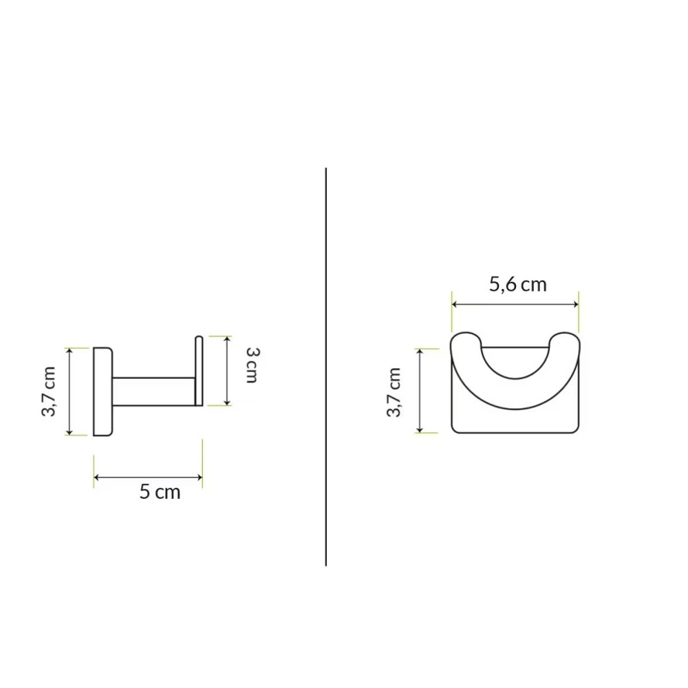 Percha doble NOAR Negro Mate Percha Doble Noar Negro Mate