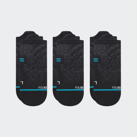 Medias Stance Run Light 3 Pack Tab Negro
