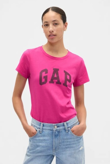 Remera Logo Gap Mujer Bright Fuchsia