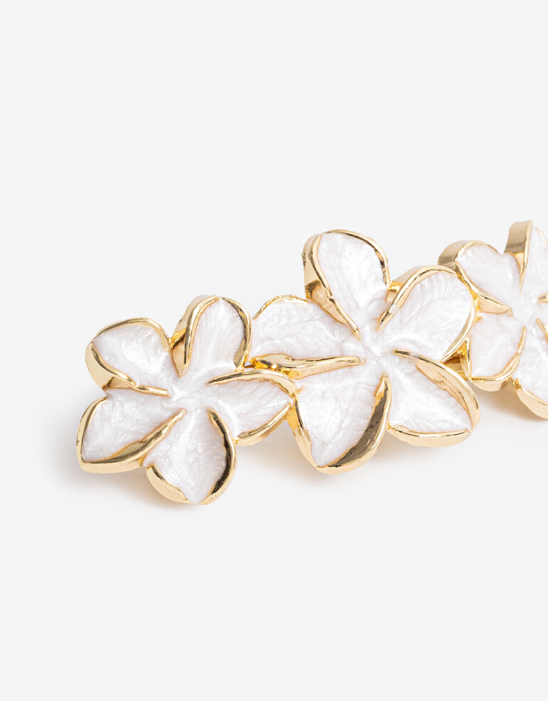 Hebillas Francesas Flores Hebilla Francesa Flores Metal Con Enamel - Combinacion Bicolor