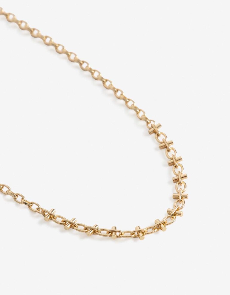 Collares Cortos Metal Collar Corto Bañado En Oro - Dorado