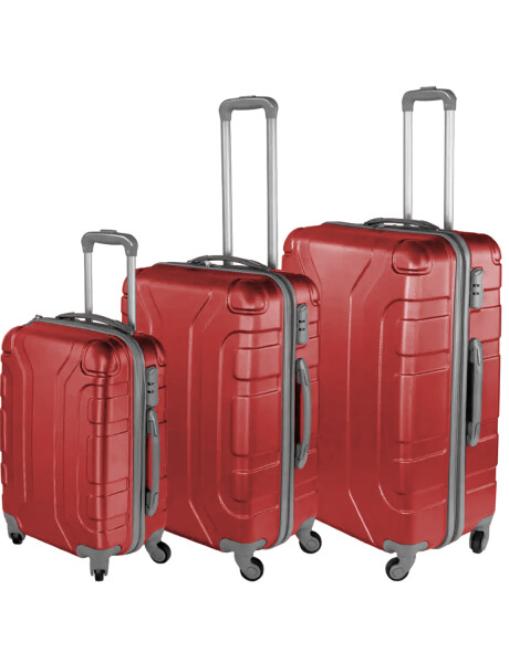 Set de 3 valijas de viaje rígidas Arye con ruedas Rojo