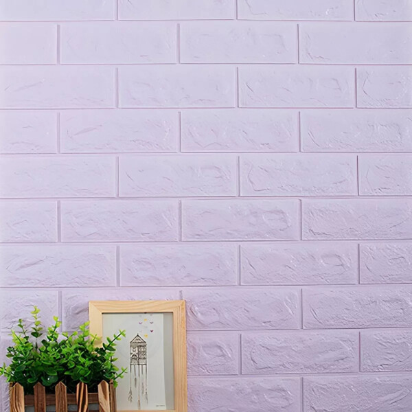 Revestimiento Pared Adhesivo Facil Colocacion Piedra X10 Un Variante Color Lila