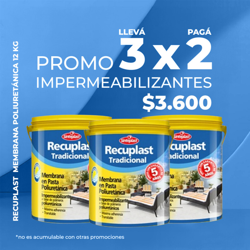 PROMO 3X2 RECUPLAST MEMBRANA POLIURETANICA 12 KG PROMO 3X2 RECUPLAST MEMBRANA POLIURETANICA 12 KG